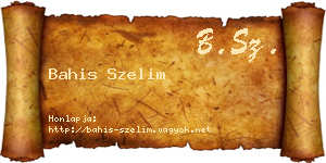 Bahis Szelim névjegykártya